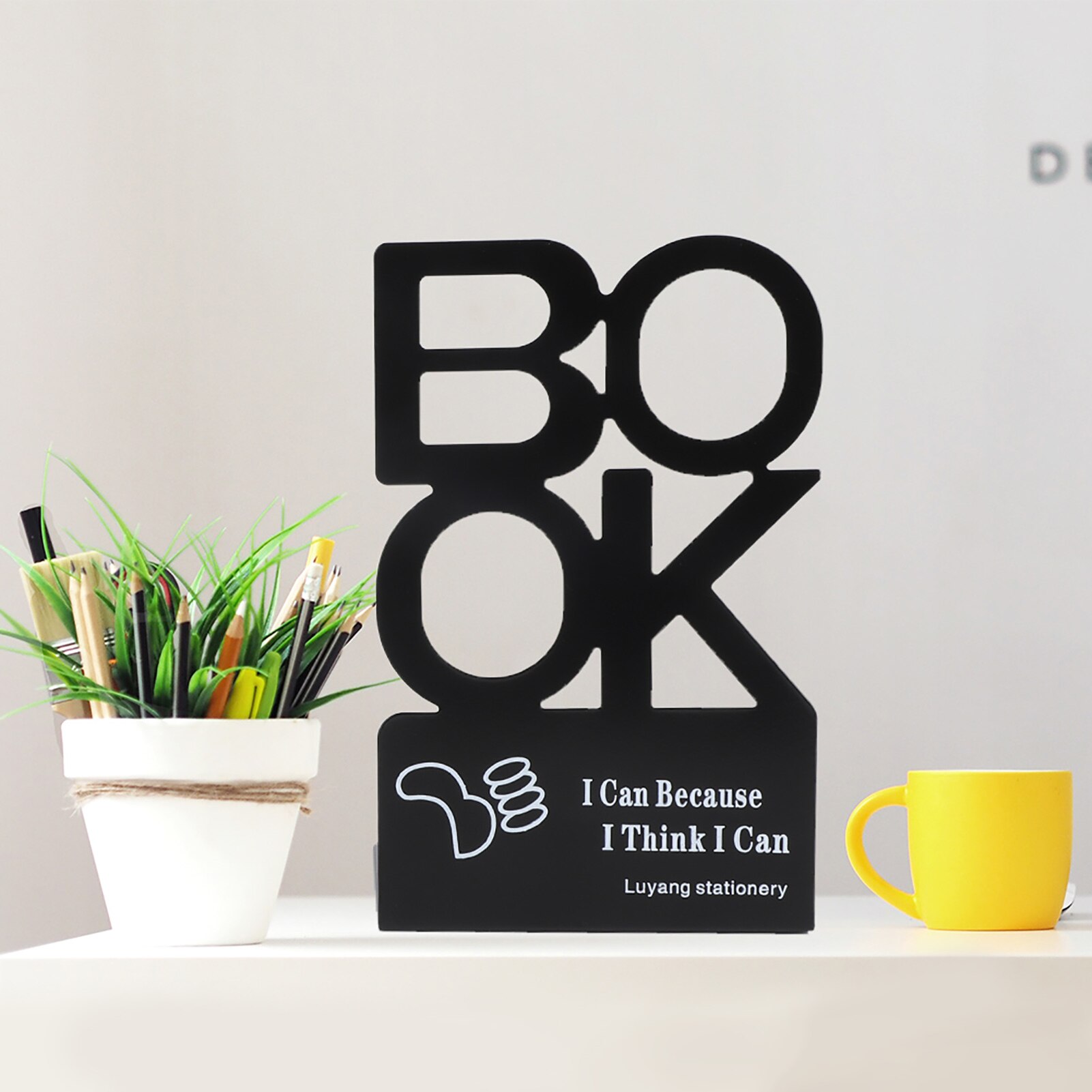 1Pair BOOK Characters Shape Book Stand Metal Bookends for School Home Table Decor bookends