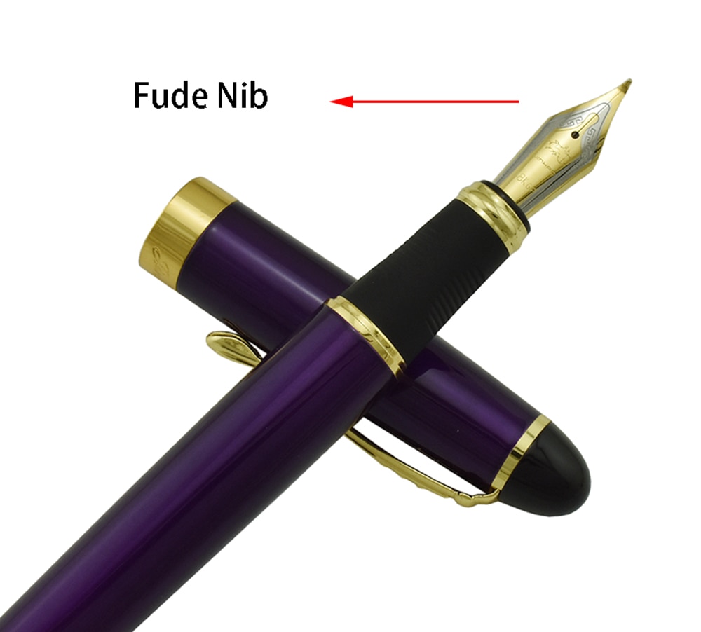 Jinhao X450 Metalen Kalligrafie Gebogen Nib Vulpen 450 Geavanceerde Klassieke Inkt Pen met Gouden Clip voor Kantoor School Thuis praktijken