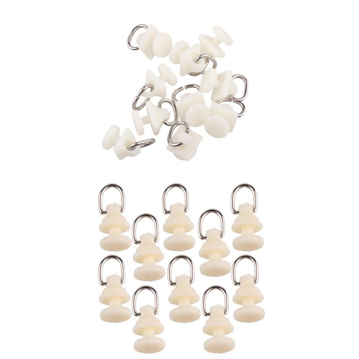 20Pcs Glide White Drape Curtain Hooks Glider Rail Track Runner 20mm/15mm