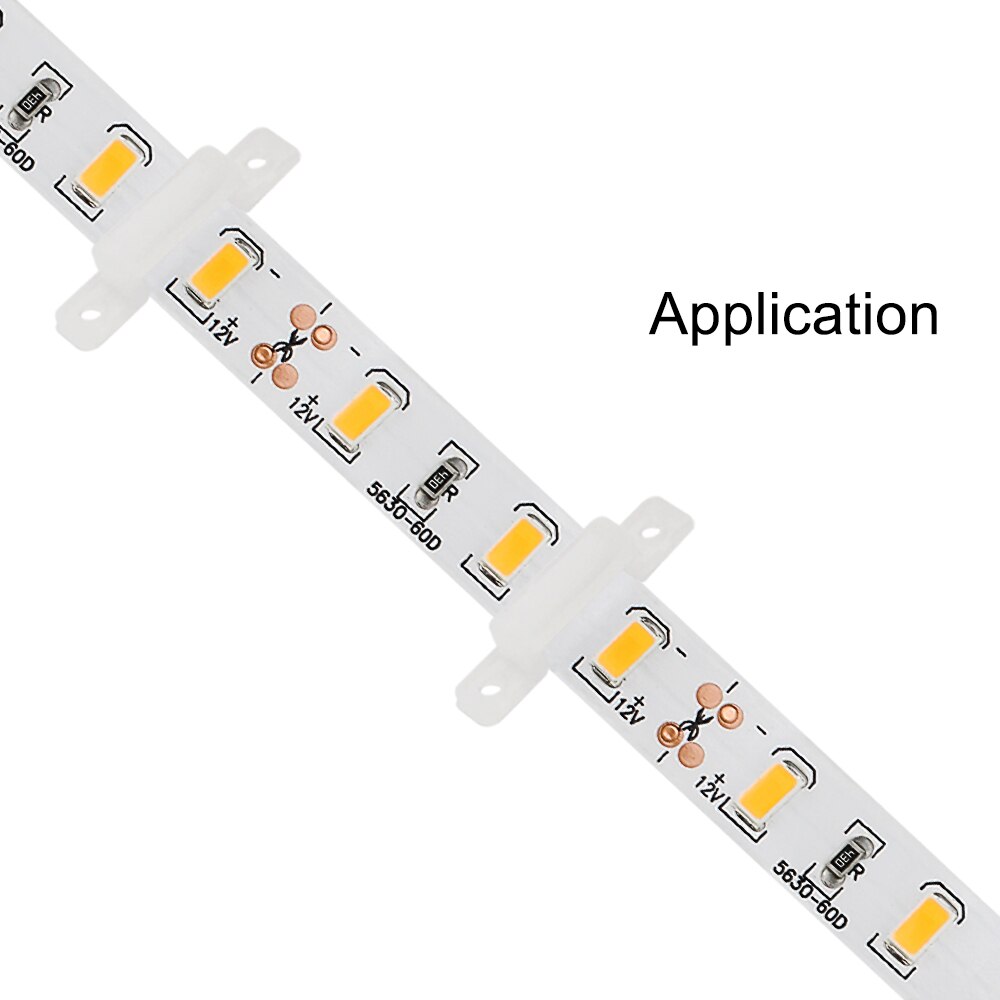 Clip de montaje de tira LED, hebilla de silicona suave de 12mm de ancho, soporte de fijación de cinta LED, Conector de Clips para tira LED, 5 unidades/lote
