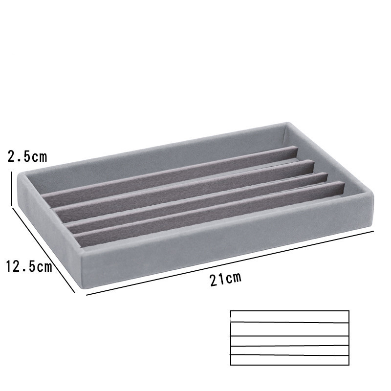 Grau Flanell Schmuck Lagerung Kasten Haushalt Schublade Ohrringe Halskette Ring Tablett Kopf Seil Ohr Clip Anzeige Ablage Kasten Neue