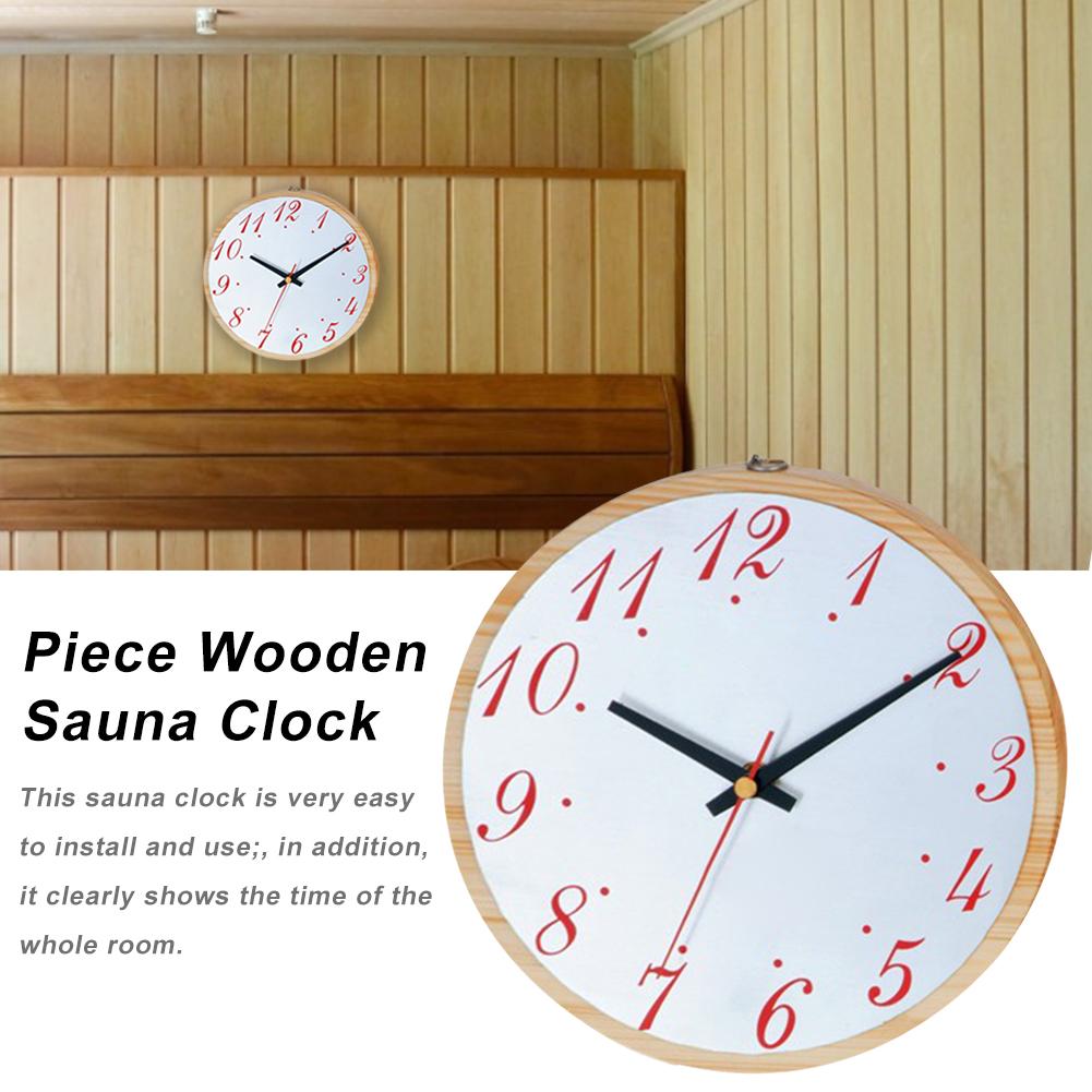 Sauna Wall Clock Wooden Bath Timer Sauna Accessories for Indoors Outdoors