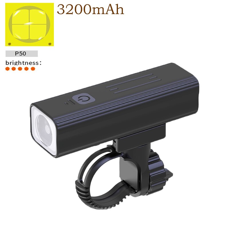 XHP90 Fahrrad Licht P50 LED USB Aufladbare T6/L2 Leistungsstarke Wasserdicht Vorne Scheinwerfer 3200mAh Neue MTB Radfahren Taschenlampe Energie: XHP50-3200mAh