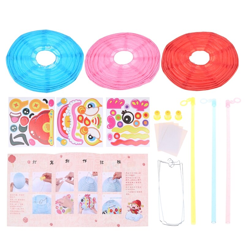 3 Kleurrijke Papieren Lantaarns 8-Inch Chinese Jaar Lente Festival Gala Bruiloft Thuis Multicolor Chinese Opknoping Papieren Lantaarns