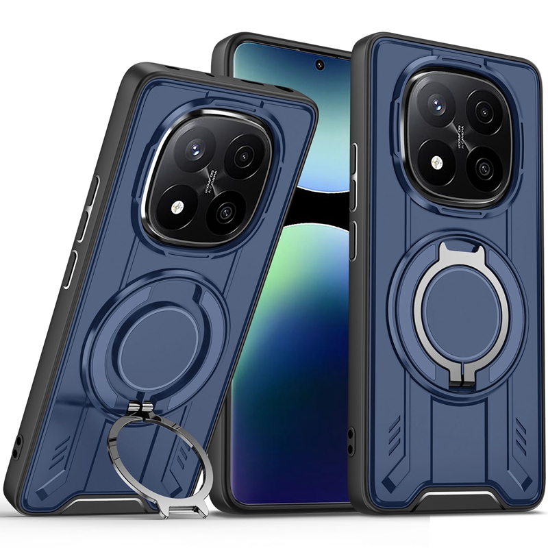 Magsafe – coque de chargement magnétique sans fil, étui de luxe pour Xiaomi Redmi Note 13 14 Pro 4G 5G Pro + Plus, Protection de caméra, housse PC: ABS / BLEU CIEL