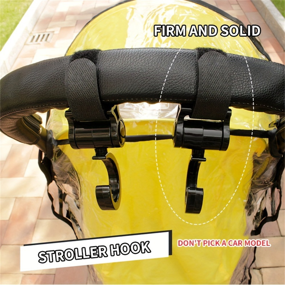 2 pcs stroller hooks baby stroller accessories shopping prop 360 degree rotating hook stroller hook for hanging