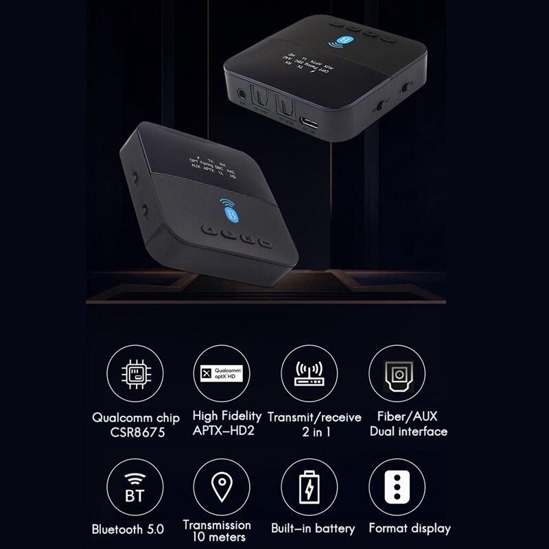 Bluetooth 880 wireless-adapter ble 5.0 hifi-audio-empfänger und -sender (aptx hd) 2 in 1