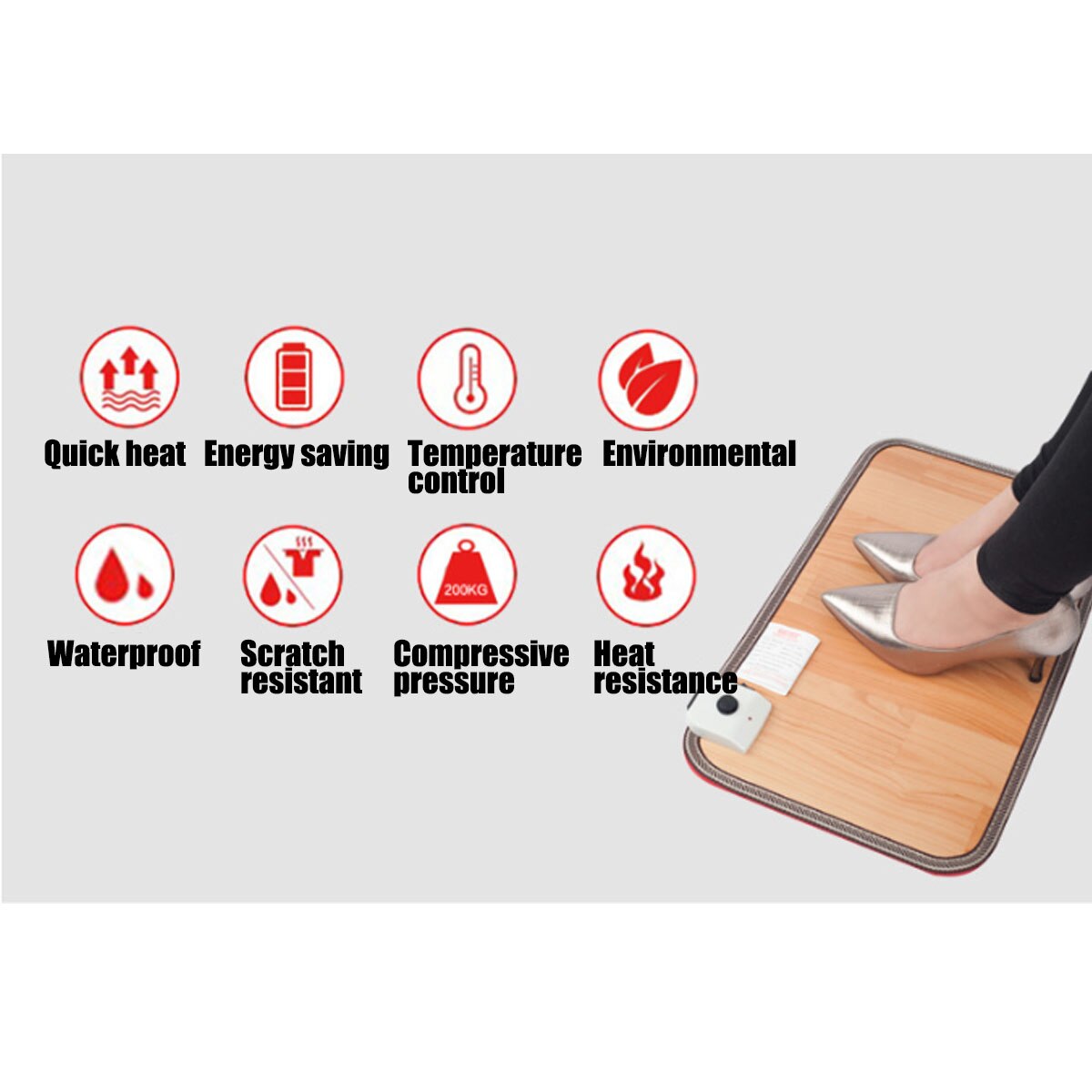 Feet Warmer Electric Heating Mat Quick Heat Waterproof 55*50cm/50x30cm Winter Electric Foot Feet Warmer Heated Floor Carpet Pad