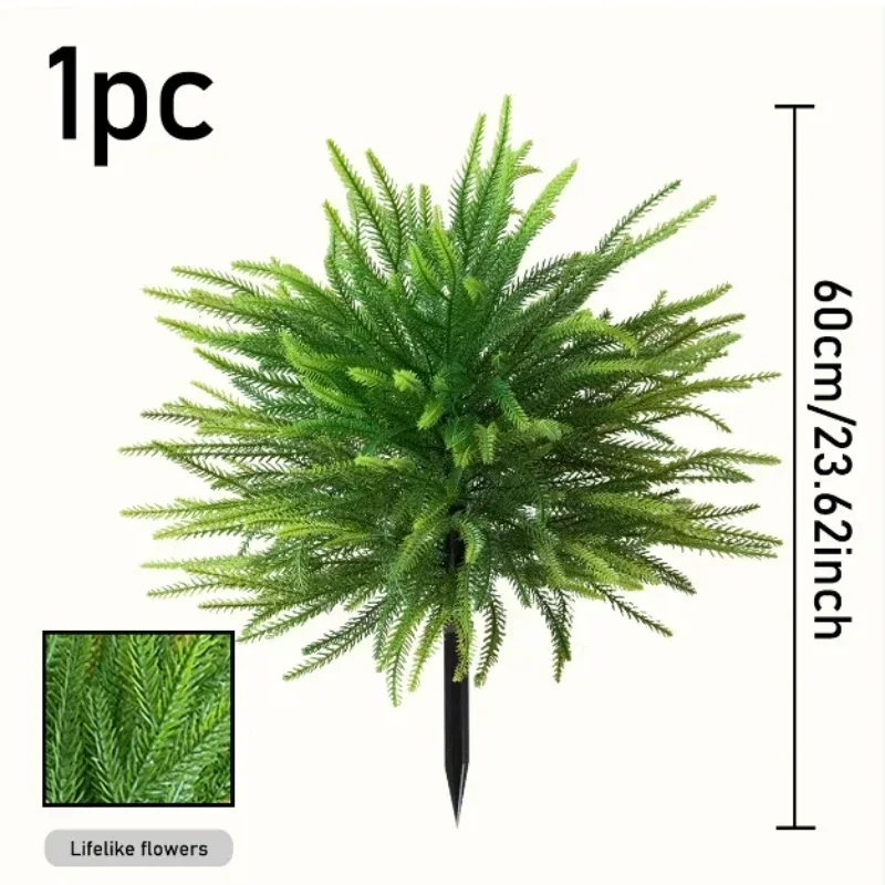 1Pc 8-Branch Artificial Pine Topiary Tree Outdoor Garden Ground Plug Decor