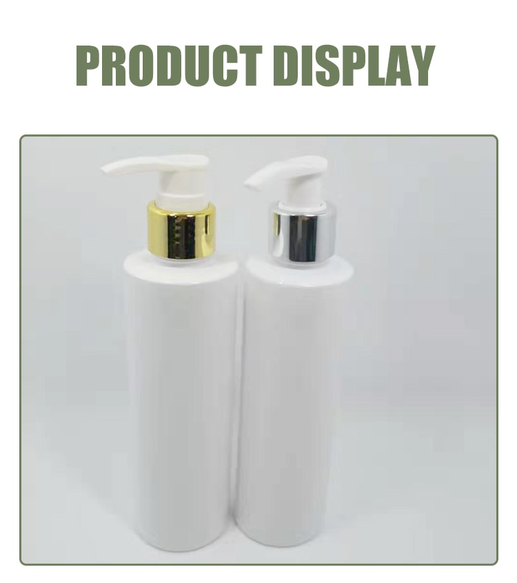 24 stk/partij Cosmetische Verpakkingen 100ml 150ml 200ml Witte Plastic Zilver Lotion Pomp Fles, pet-fles voor Shampoo met Dispenser