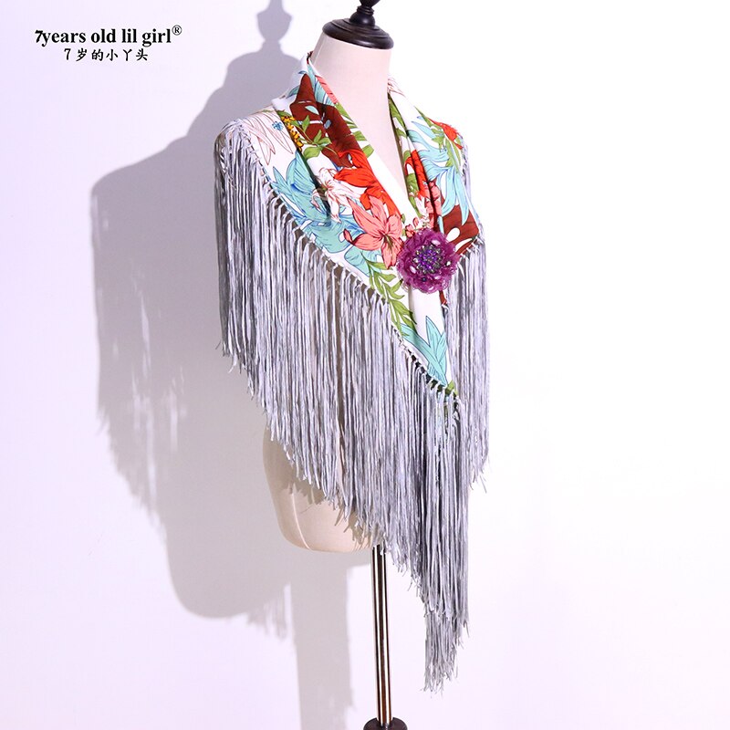 Flamenco ATS Belly Dance Hollow Out Three-Dimensional Jacquard Perspective True Shawl Crotch Twiel CB09