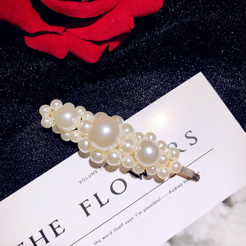 Vintage Hairwear Voor Vrouwen Eenvoudige Zoetwater Parels Bloem Haar Clip Haarspelden Hairwear Fijne Sieraden Temperament Zoete Bijoux