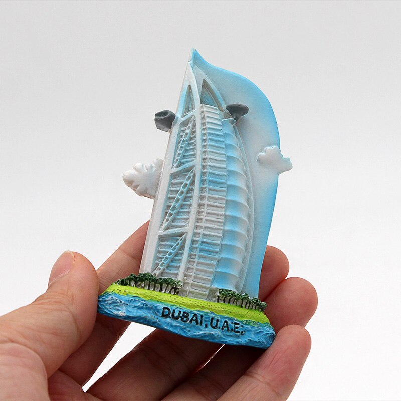 Dubai sejlads hotel souvenir 3d køleskabsmagneter magnetisk køleskab pasta boligindretning dubai arkitektur samling