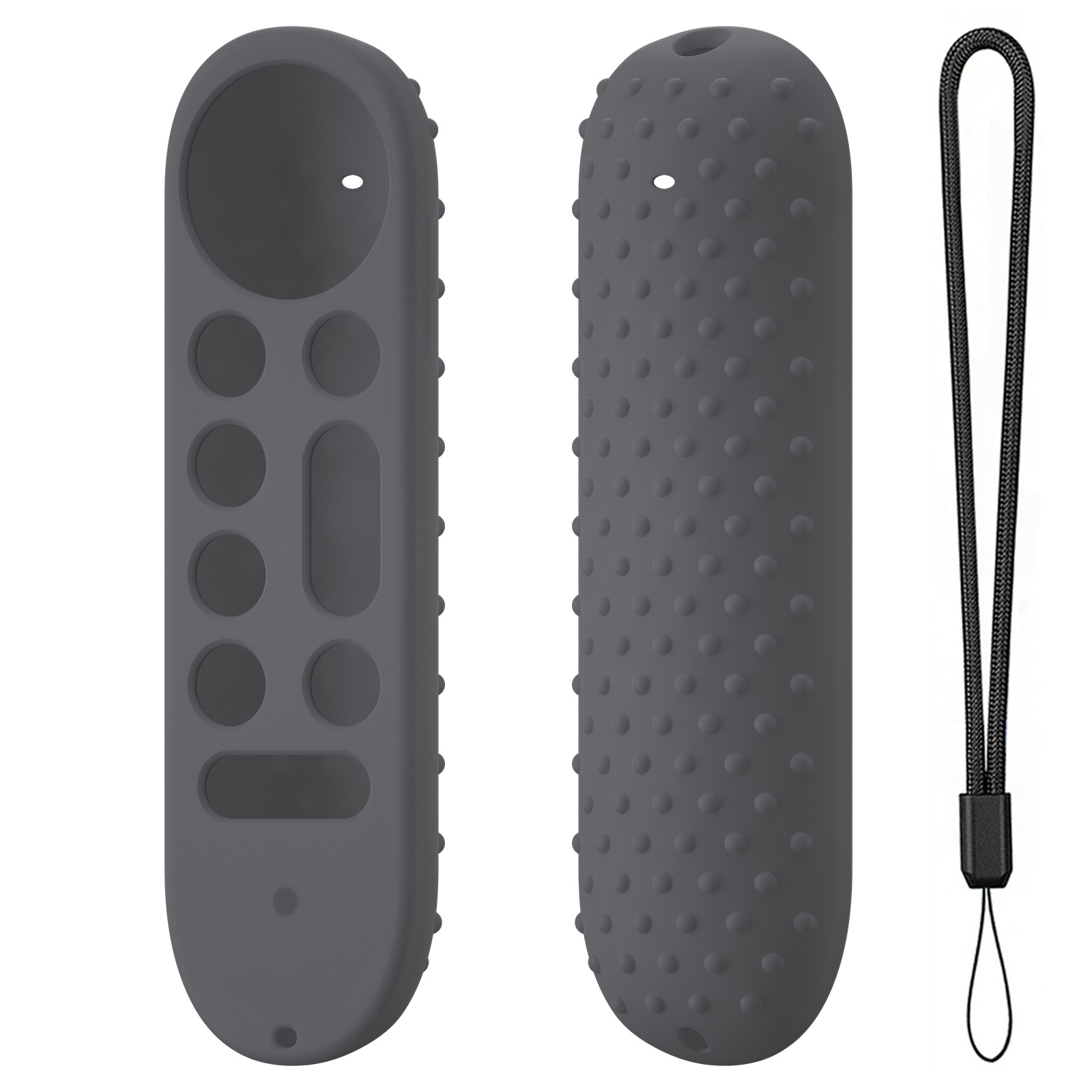 Silikonowe etui ochronne ze smyczą do Google TV Streamer 4K 2024 Voice Remote Control Anti-Slipping Protection Cover Shell: Brązowy