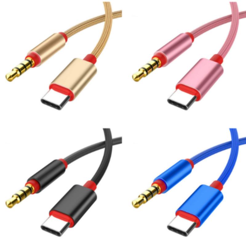1M Usb 3.1 Type C Male Naar 3.5Mm Male Audio Aux Adapter Kabel Audio Jack USB-C Mannelijke Stereo adapter Kabel