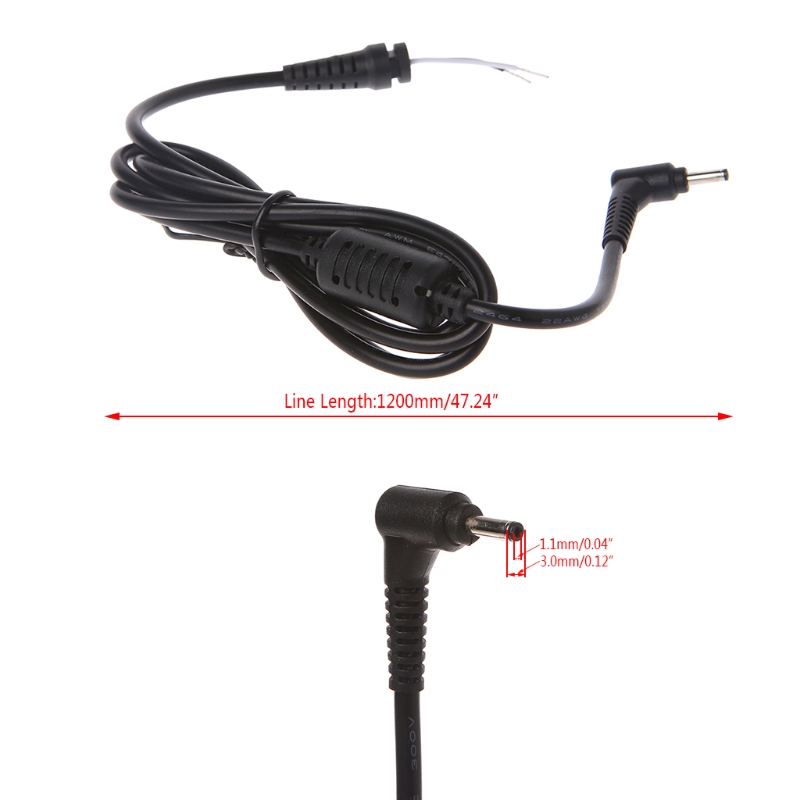 for DC 3.0x1.1 1.1mm Power Supply Plug Connector Cable Cord for Acer A100 UX21E UX21K Adapter