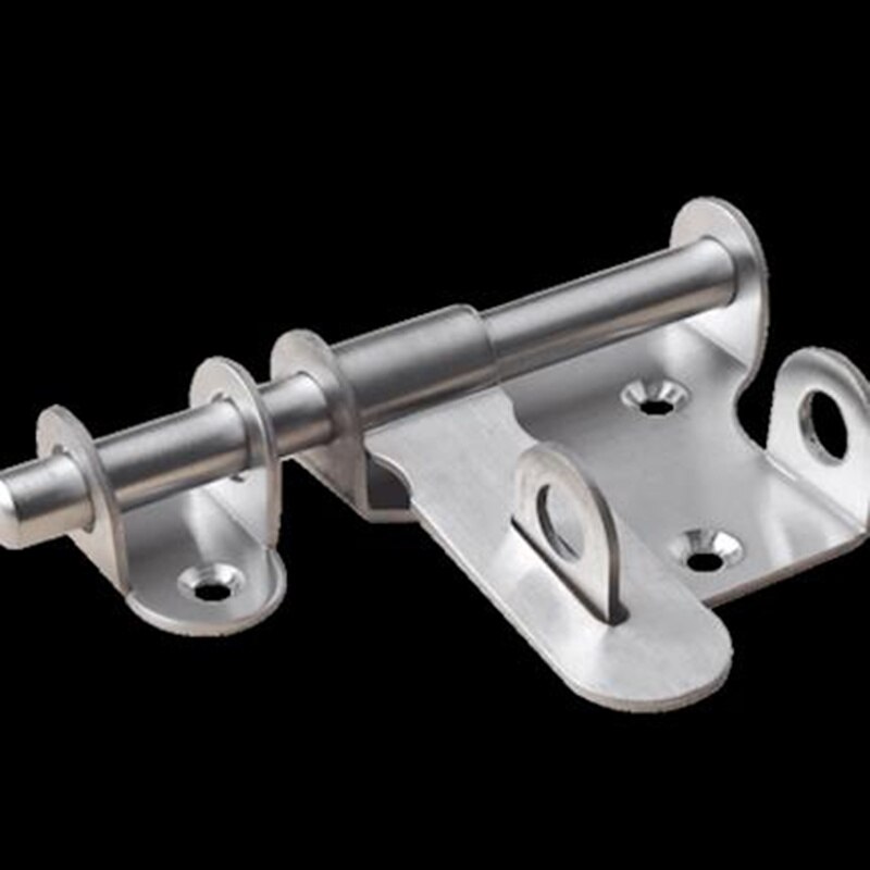 1 pieza de 4/6 pulgadas de largo de plata de acero inoxidable pestillo de puerta perno de cerradura de barril cerrojo grapadora cerradura de puerta de seguridad fácil de instalar