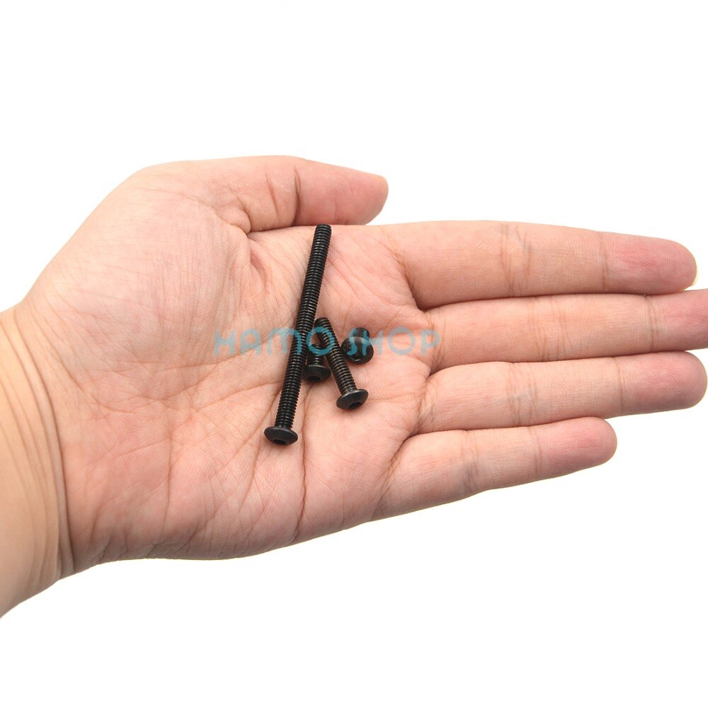 50pcs M4 Metric Thread BHCS Black Head Hex Socket Cap Screw Alloy Steel Button Allen Bolt