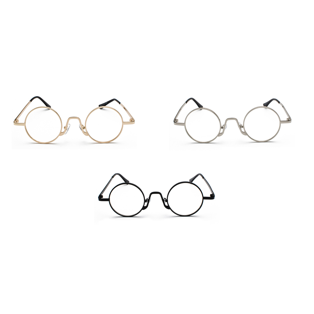 Kachawoo Vintage Retro Round Circle Metal Frame Eyeglasses Women Small Glasses Frame Men Nerd Decoration
