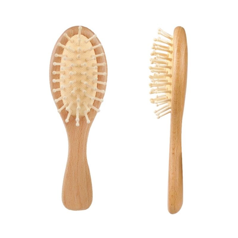 Houten Baby Haar Borstel + Kam Set Perfect Kraamcadeau Voor Pasgeborenen Peuters L4MC