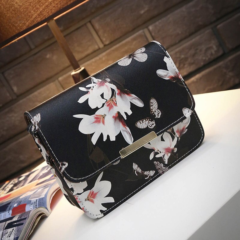 Frauen Floral Leder Schulter Tasche Satchel Handtasche Retro Umhängetasche Berühmte Kupplung Schulter Taschen Bolsa Tasche Schwarz Weiß