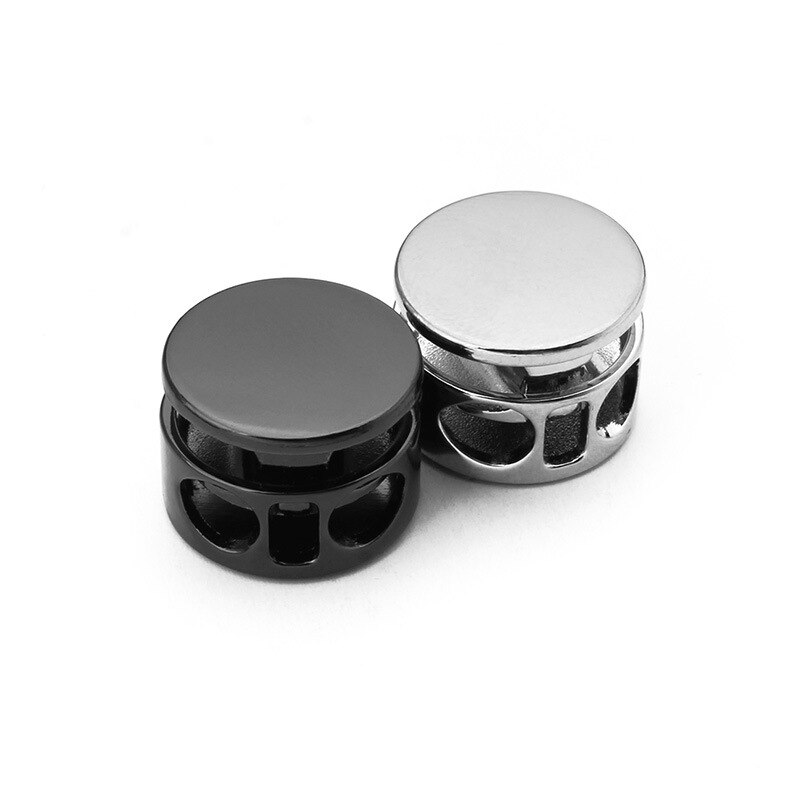2PCS Clamp Stopper Cord Lock Toggle DIY Metal Apparel Sewing Accessories Spring Stop Hole Vintage Alloy (Black,Gunmetal)