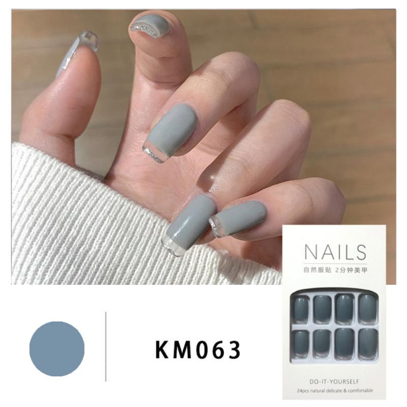 24 sztuk/zestaw biały wzór chmurki projekt sztuczne paznokcie różbyć winnym niebo francuski sztylet pełna pokrywa sztuczne paznokcie klej DIY manicure narzędzia robić paznokci: 06