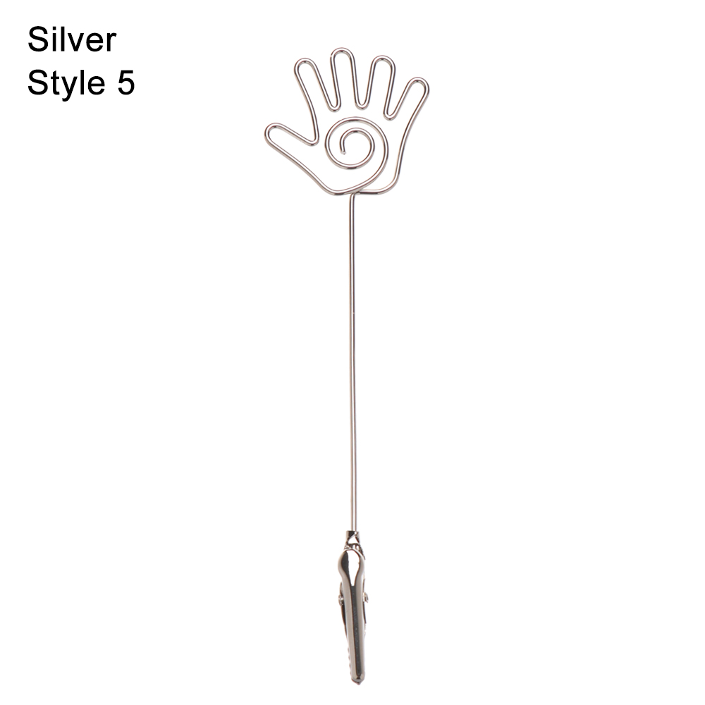 Universele reclame prijskaartjesclip, bureaudecoratie, plaatskaarthouder, hartvormige fotoclip, tafelnummerstandaard: Zilver 5