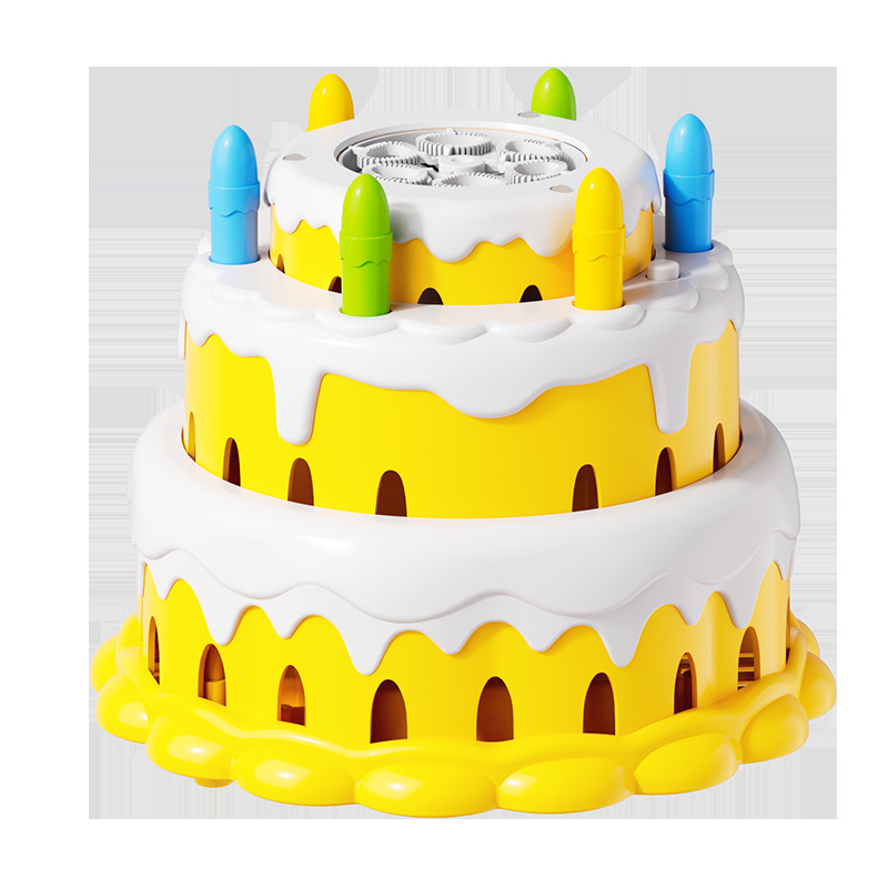 Kids Kawaii Electric Toys Birthday Cake Bubble Machine Flashing Music Automatic Machine Bubble Children Girl Lovely 6-12y