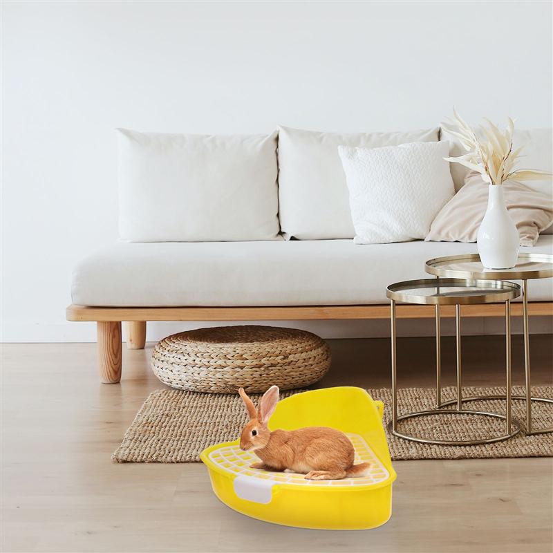 Bunny Litter Box Pet Toilet Triangle Potty Trainer Corner Litter Bedding Box Rabbit Toilet Hamster Triangle Toilet