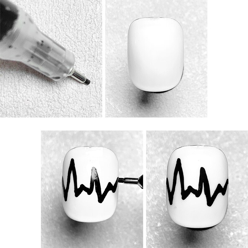 4 farver negle graffiti akryl maling penne sølv guld hvid sort skitse graffiti kunst 1.0mm manicure tegnetuscher mønster penne