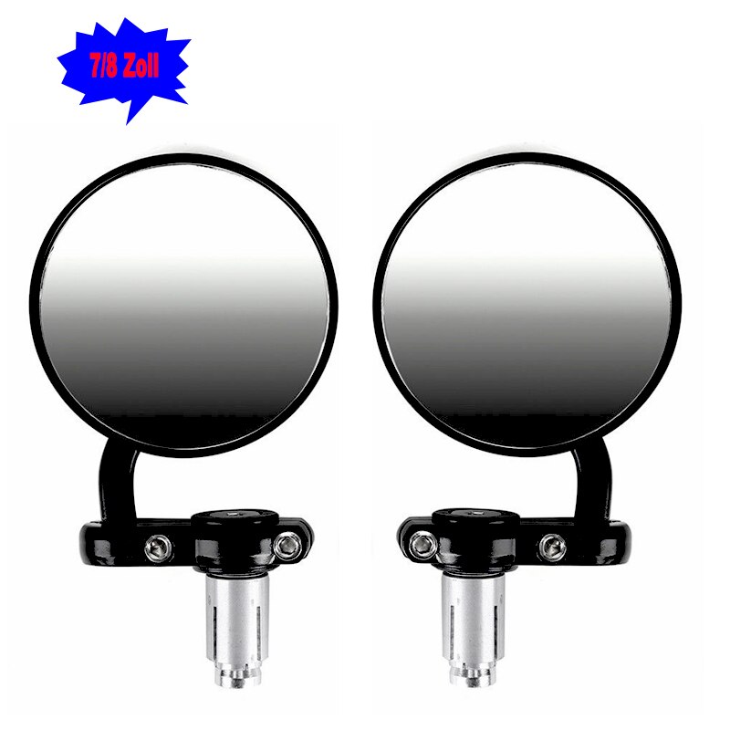 Pair of Motorcycle Motorbike Rear View Mirrors Rearview Side Mirrors for 7/8 Inch Handlebars (Black) A20