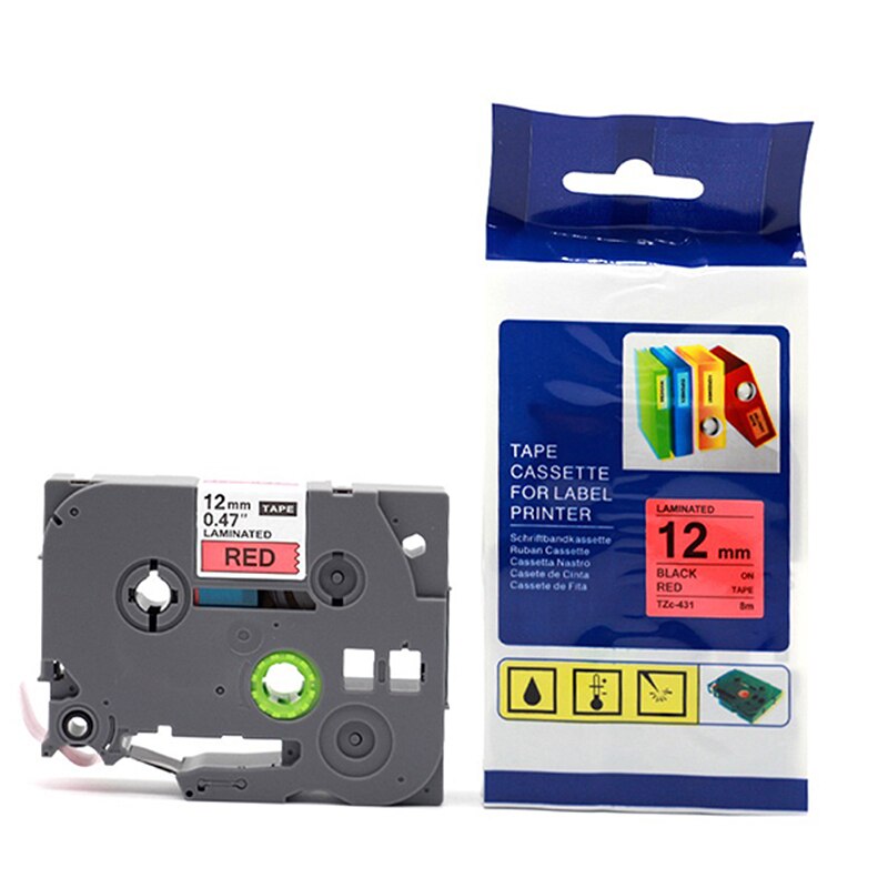 6Pcs TZe-231 Compatibel Voor Brother P-Touch Printer Label Tape Tze-431-531-621-731 12Mm Zwart Op Wit Tze 131 gelamineerd Linten