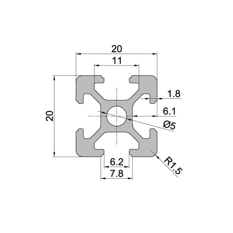 Profilé en aluminium , rail extrudé, accessoires d'imprimante 3D, norme européenne, pour table CNC