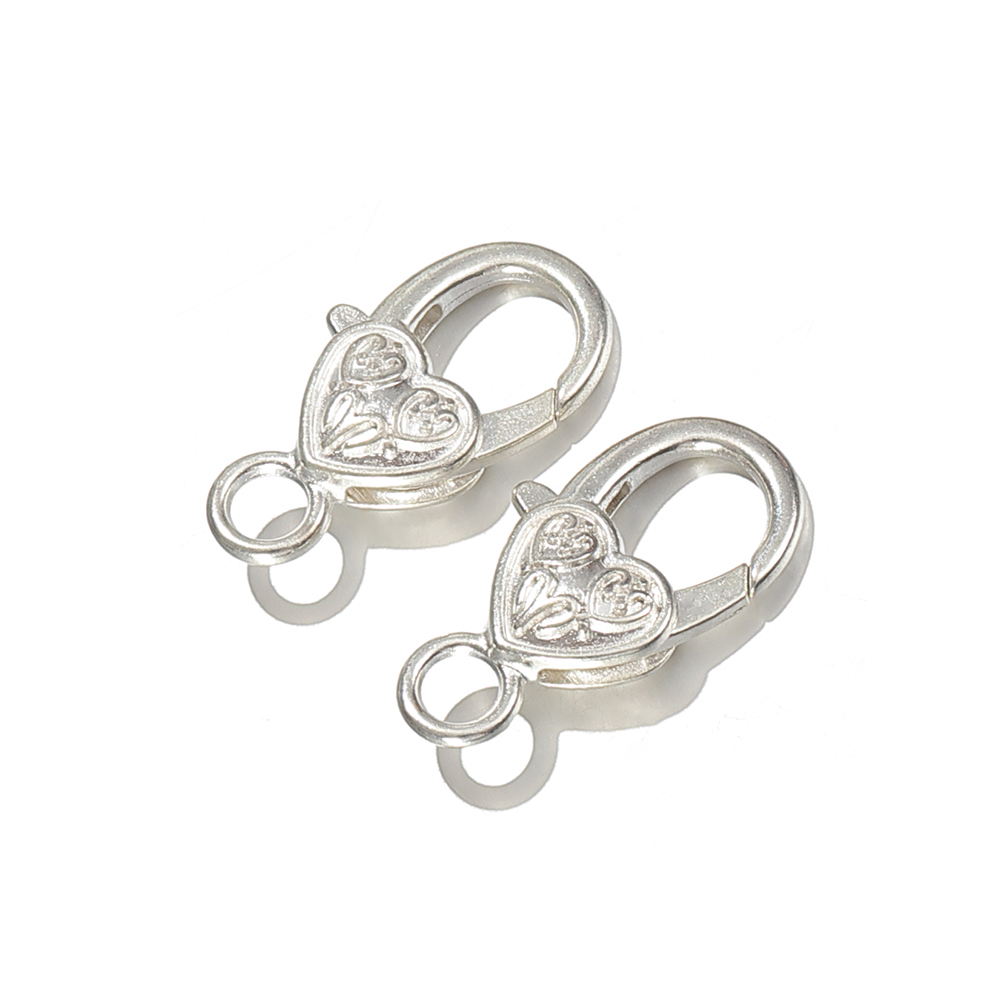 Chiusure a moschettone a forma di cuore da 10 pezzi per la creazione di gioielli fai da te: Blu