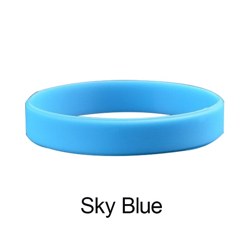 12 Color Silicone Rubber Elastic Sport Wristband Cuff Bracelets Bangles For Women Men Popular Simple Accessories: Sky Blue 