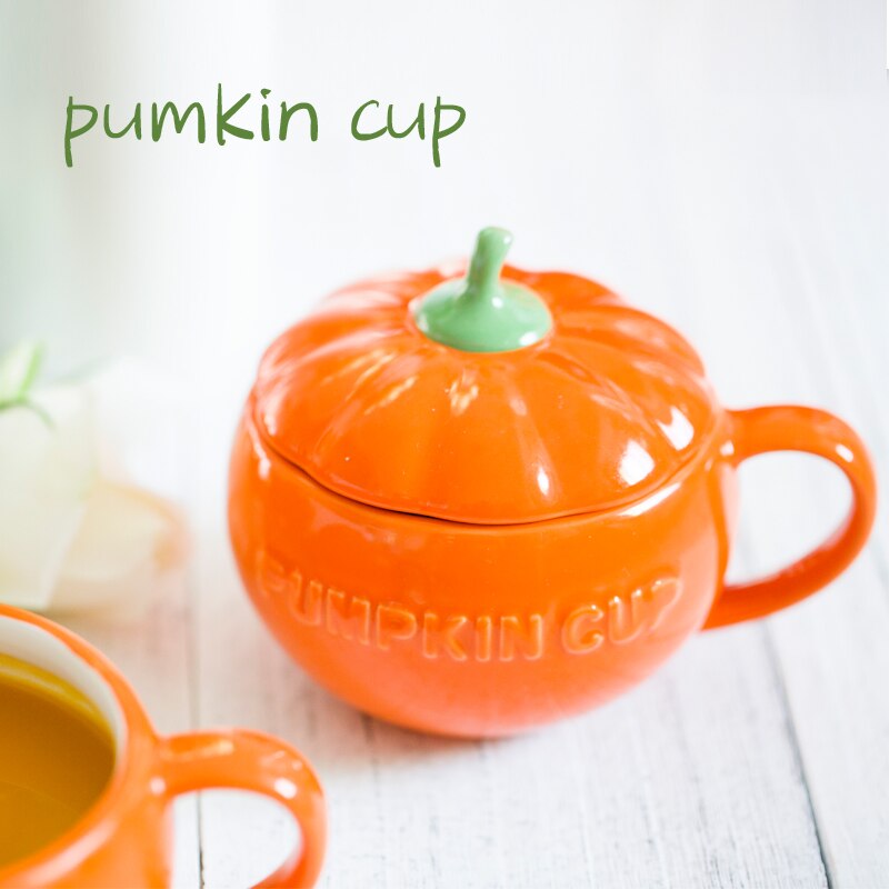 Halloween græskar kop 3d kaffemælk med låg tegneseriekrus børn hjem morgenmad kopper keramik xmas hurtig post