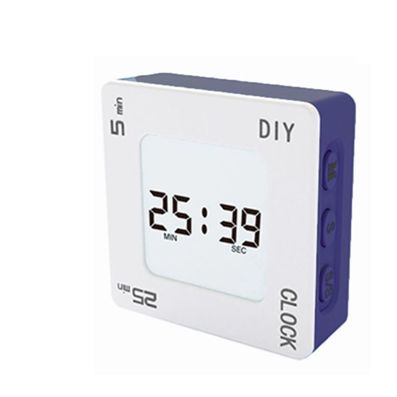Plastic DIY Time Management Pomodoro Timer Four Reminder Modes Square flashing Vibration Alarm Clock for Students: 5