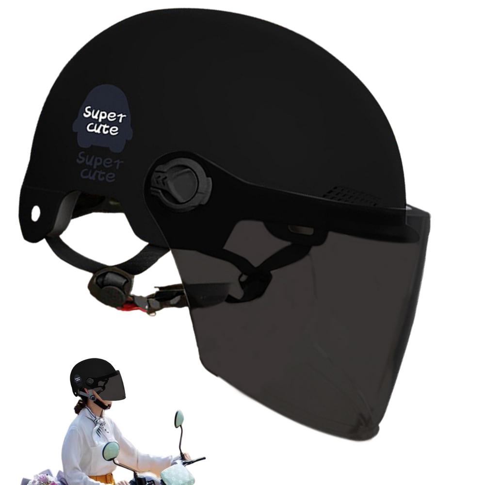 Motorcycle Half Headgear Portable Half Head Cap For Motorcycles Sun Protection Electric Motorcycle Supplies Open Face Headgear: Yellow