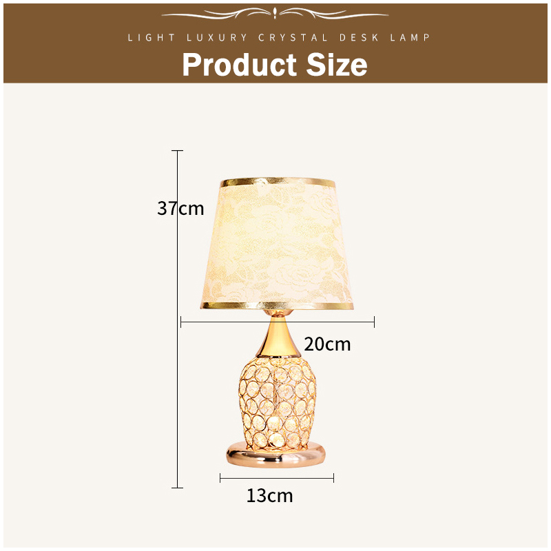 Kristall-Tischlampe Ich bin europäischen Stil, einfache moderne Schlafzimmer-warme romantische , kreative dekorative Nachttischlampe