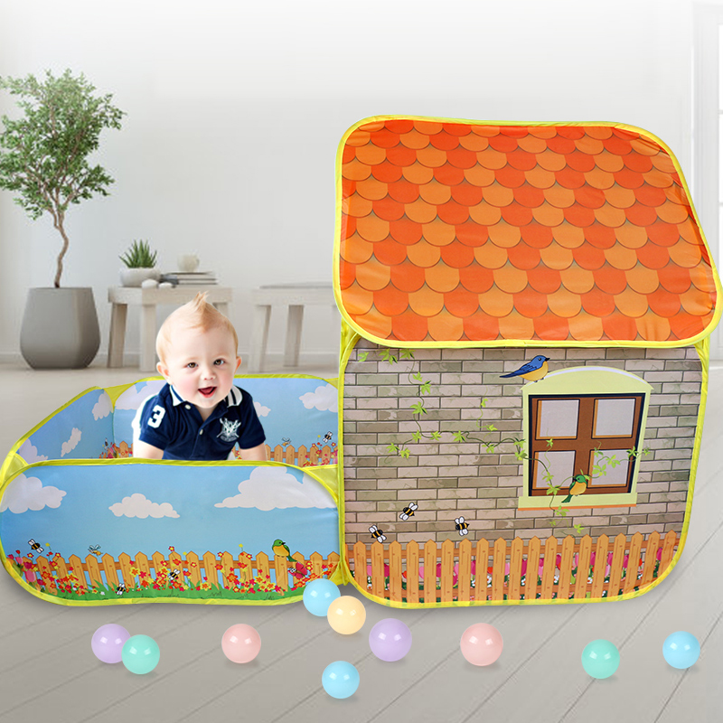 Kinder Kinder Pop Up Zelte Haus Mit Hof Garten Krabbeln Folding Zelt Haus Jungen Mädchen Spielen Zelt Ball Pool Kinder