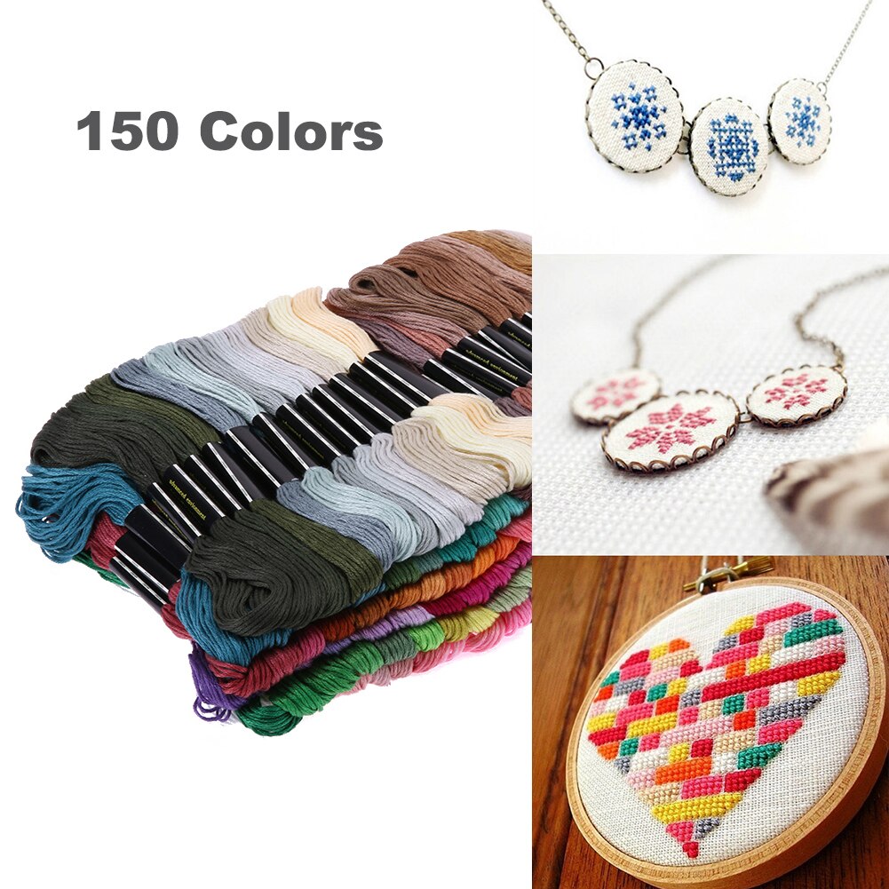 Embroidery Thread Multiple Colors Embroidery Floss Cross Stitch Kit Premium Embroidery DIY Threads Crafts Cotton Sewing Skein