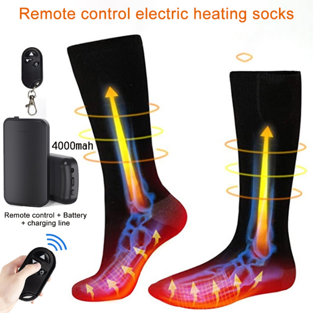 Winter Camping Hiking Remote Control Ski Cycling Warm Heated Socks Battery Thermal Smart Electric Heating Sock