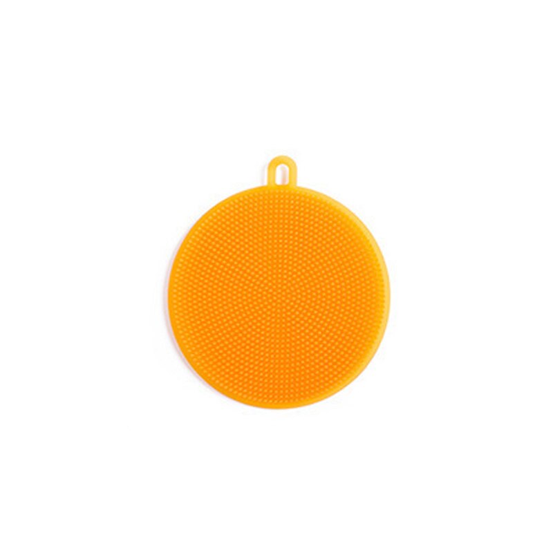 Cepillo de silicona para limpieza de cocina, cepillo de silicona suave para lavar platos, ollas, cuencos, frutas y verduras, 1 unidad: YELLOW
