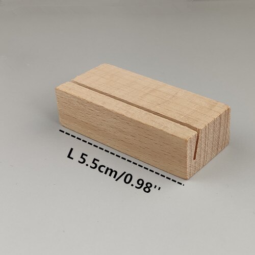 Wooden Photo Name Card Display Stands Holder POP Memo Sign Paper Price Label Advertising Signage Engrave LOGO 1Pack: L 5.5cm 6pcs