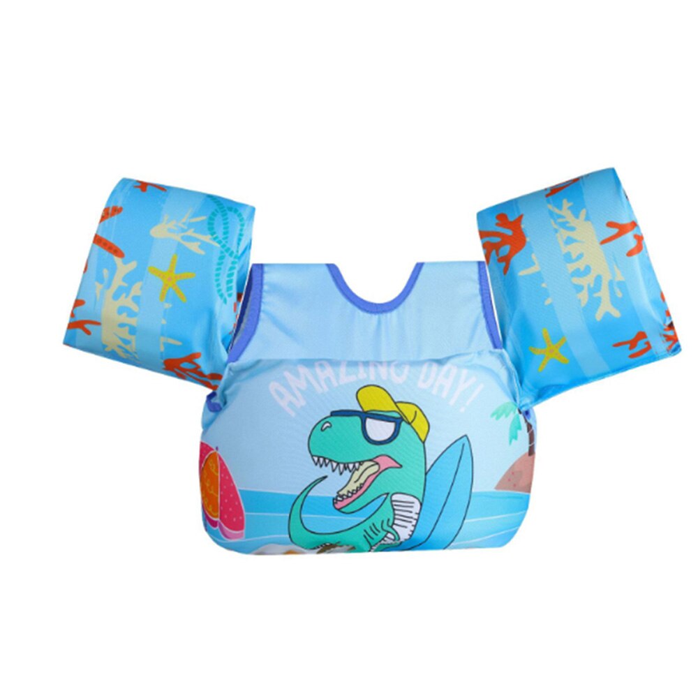 Baby opdrift dragt redningsvest badedragt tegneserie arm cirkel skum sikkerhed svømning træning tøj pool flydende svømningsring: Blå alligator