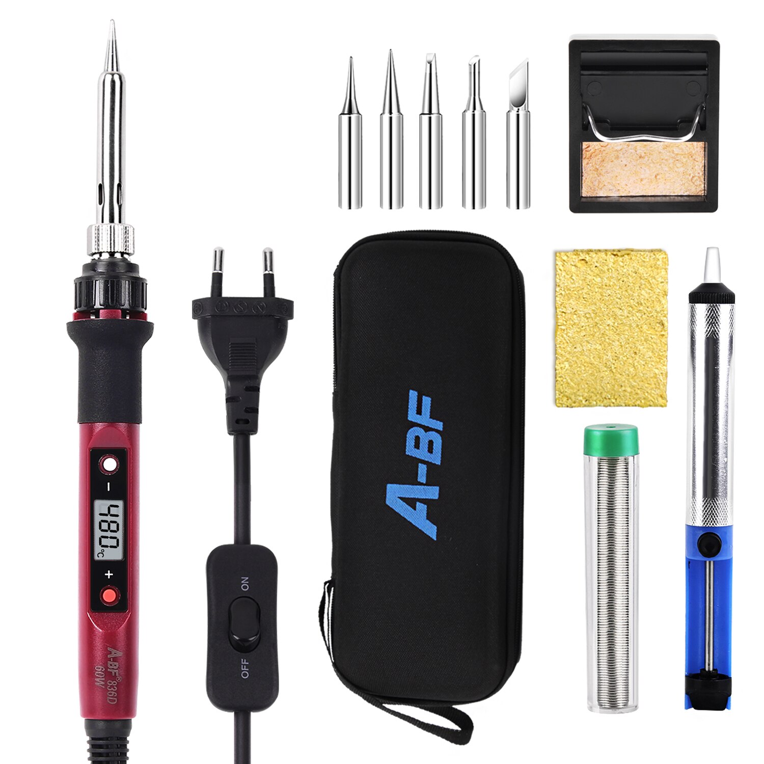 A-BF 836D Electric Soldering Iron Digital Display Temperature Control 60W Precision Technology Rapid Temperature Rise 180℃~480℃: 836D-OBZT5-Z / EU