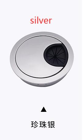 Zinc Alloy Cable Hole Cover Desk Cord Grommet Cable Pass Through Organizer 50/53/60mm Roun Line Holder Office desk accessories: silver / 50mm