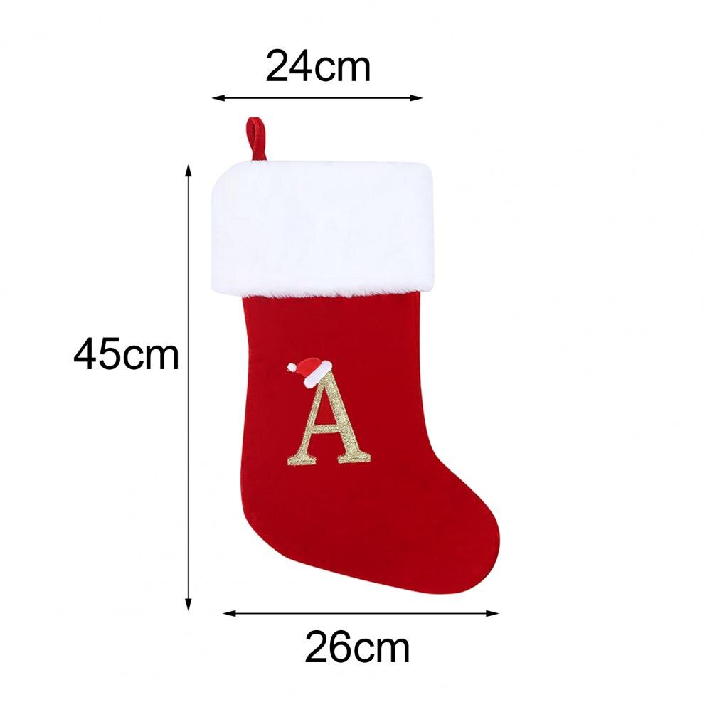 Bas de noël avec lettres nordiques imprimées, fabrication exquise avec lettres de l'alphabet, bas de noël pour la maison