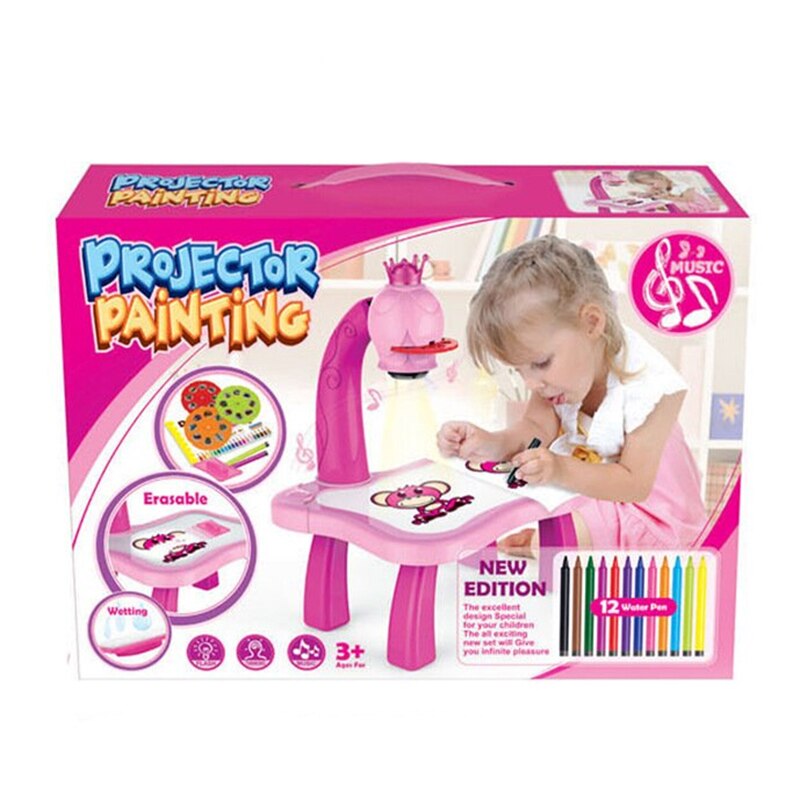 Kinderen educatief vroeg leren muzikaal projector projectie schilderen tekentafel bureau speelgoed verf gereedschap bjstor